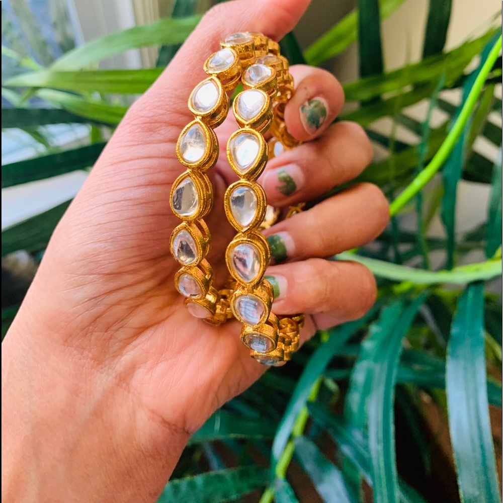 crystal kundan bangles